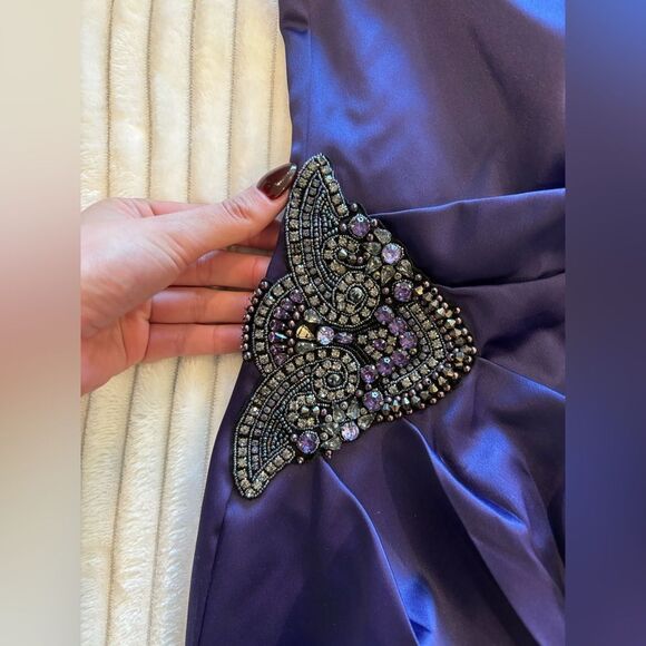 Eliza J Purple One Shoulder Gemstone Dress! - Picture 4 of 6